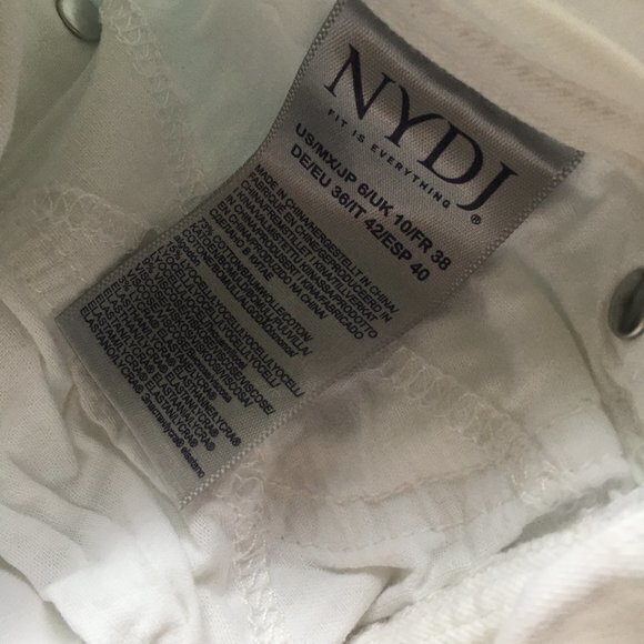NYDJ Marilyn Straight Ankle Cuffed Jeans OPTIC WHITE SIZE 6 - Picture 12 of 13